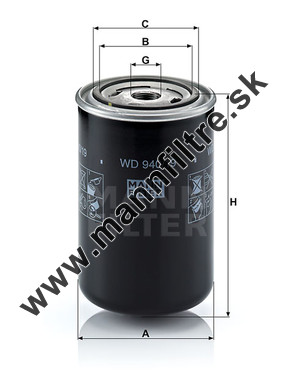 Olejový filter MANN FILTER WD 940/19