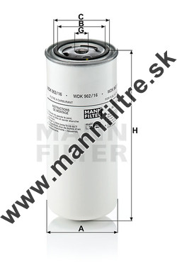 Palivový filter MANN FILTER WDK 962/16