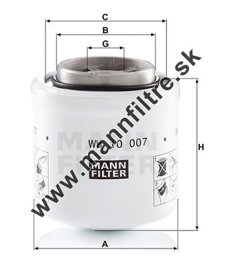 Filter hydrauliky MANN FILTER WH 10 007