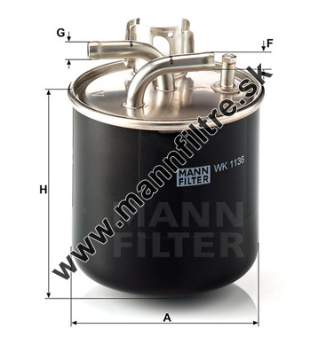 Palivový filter MANN FILTER WK 1136