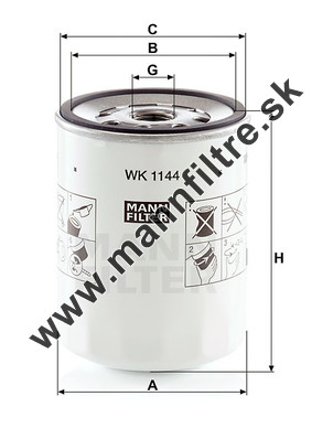 Palivový filter MANN FILTER WK 1144