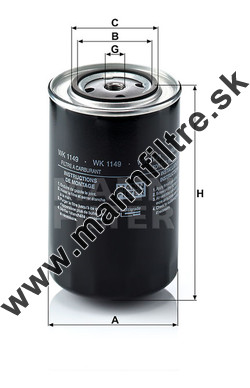Palivový filter MANN FILTER WK 1149