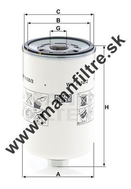 Palivový filter MANN FILTER WK 1150/2