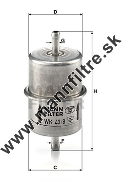 Palivový filter MANN FILTER WK 43/8