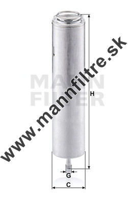 Palivový filter MANN FILTER WK 5002