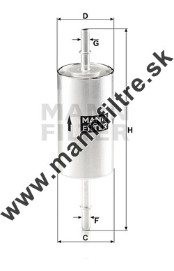 Palivový filter MANN FILTER WK 512/1