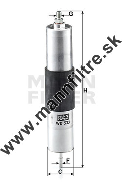 Palivový filter MANN FILTER WK 533