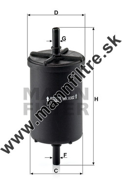 Palivový filter MANN FILTER WK 6002