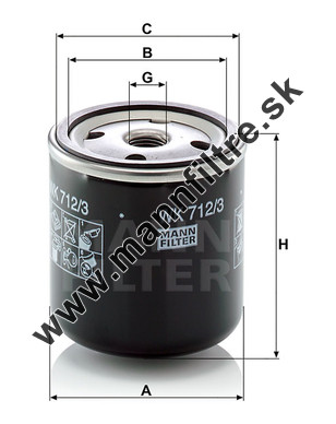 Palivový filter MANN FILTER WK 712/3