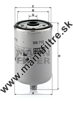 Palivový filter MANN FILTER WK 713