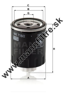 Palivový filter MANN FILTER WK 718/2