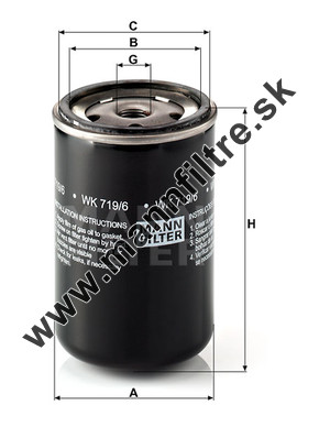 Palivový filter MANN FILTER WK 719/6