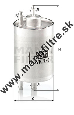 Palivový filter MANN FILTER WK 720