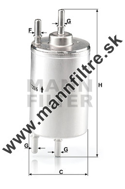 Palivový filter MANN FILTER WK 720/6