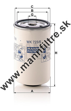 Palivový filter MANN FILTER WK 723/6