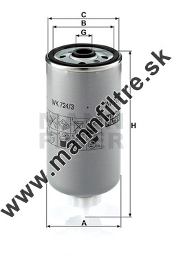 Palivový filter MANN FILTER WK 724/3