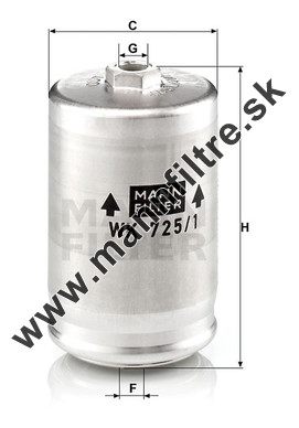 Palivový filter MANN FILTER WK 725/1