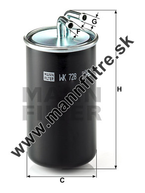Palivový filter MANN FILTER WK 728