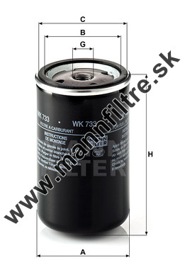 Palivový filter MANN FILTER WK 733