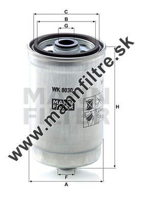 Palivový filter MANN FILTER WK 8030