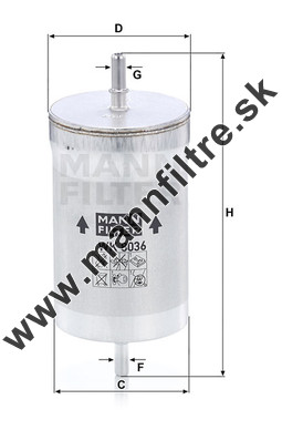 Palivový filter MANN FILTER WK 8036