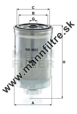 Palivový filter MANN FILTER WK 8051