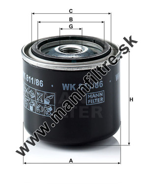 Palivový filter MANN FILTER WK 811/86