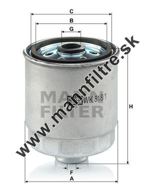 Palivový filter MANN FILTER WK 818/1