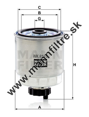 Palivový filter MANN FILTER WK 818/2