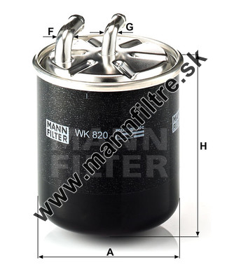 Palivový filter MANN FILTER WK 820
