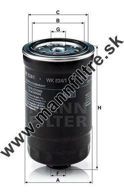 Palivový filter MANN FILTER WK 824/1