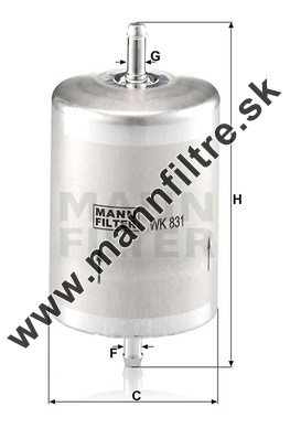 Palivový filter MANN FILTER WK 831