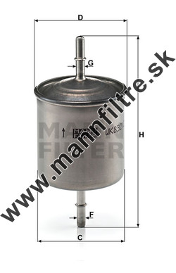 Palivový filter MANN FILTER WK 832/2