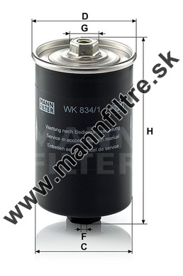 Palivový filter MANN FILTER WK 834/1