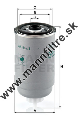 Palivový filter MANN FILTER WK 842/11