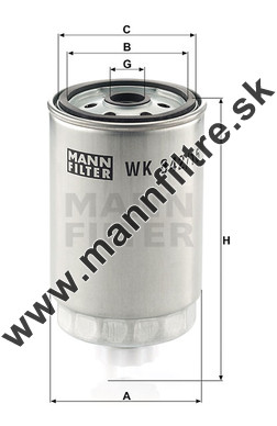 Palivový filter MANN FILTER WK 842/16