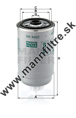 Palivový filter MANN FILTER WK 842/2
