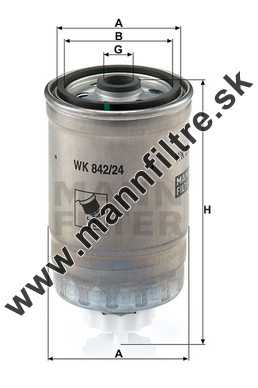 Palivový filter MANN FILTER WK 842/24