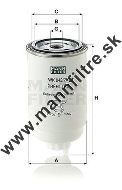 Palivový filter MANN FILTER WK 842/26
