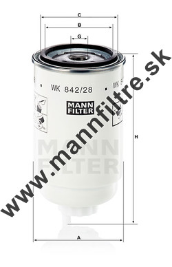 Palivový filter MANN FILTER WK 842/28