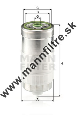 Palivový filter MANN FILTER WK 845/1
