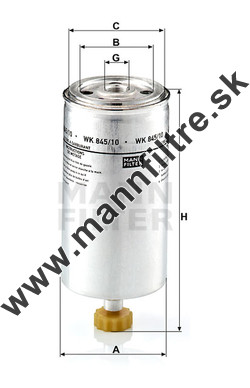 Palivový filter MANN FILTER WK 845/10