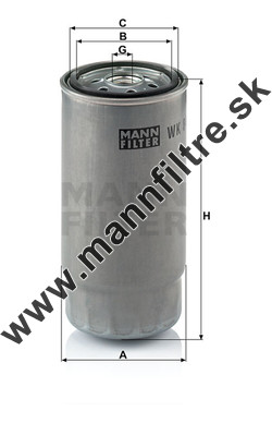 Palivový filter MANN FILTER WK 845/8