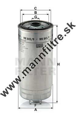 Palivový filter MANN FILTER WK 845/9