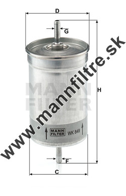 Palivový filter MANN FILTER WK 849