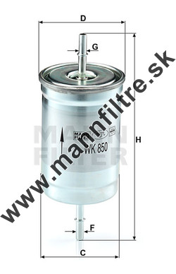Palivový filter MANN FILTER WK 850