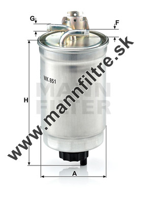 Palivový filter MANN FILTER WK 851