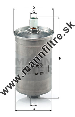 Palivový filter MANN FILTER WK 853/1