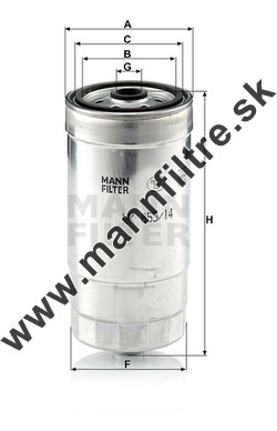 Palivový filter MANN FILTER WK 853/14