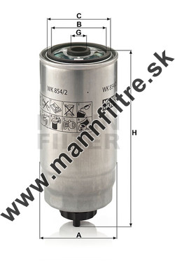 Palivový filter MANN FILTER WK 854/2